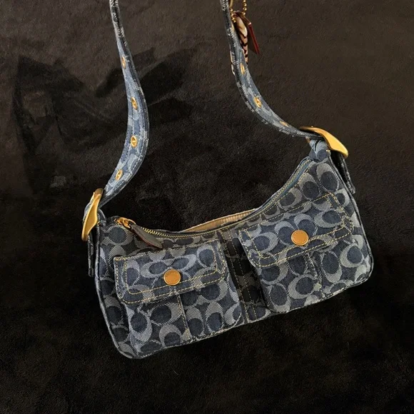 Coachtopia Cargo Shoulder Bag in Upcrafted Denim - Picture 10 of 16